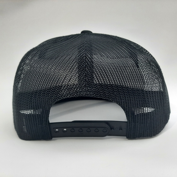 Hoosier embroidered patch Flat Bill Trucker Mesh Snapback Cap Hat Black - Picture 4 of 4